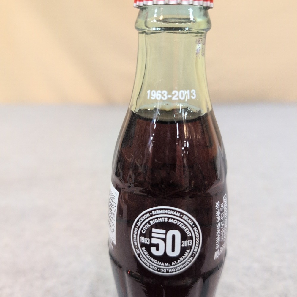 Coca-Cola 50th Anniversary Civil Rights Movement 1963-2013 Glass Bottle 8oz - Picture 2 of 6